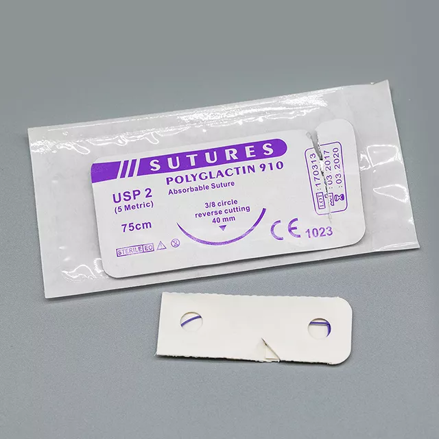 Absorbable Medical Surgical Polyglactin 910 Braided Suture with Needle